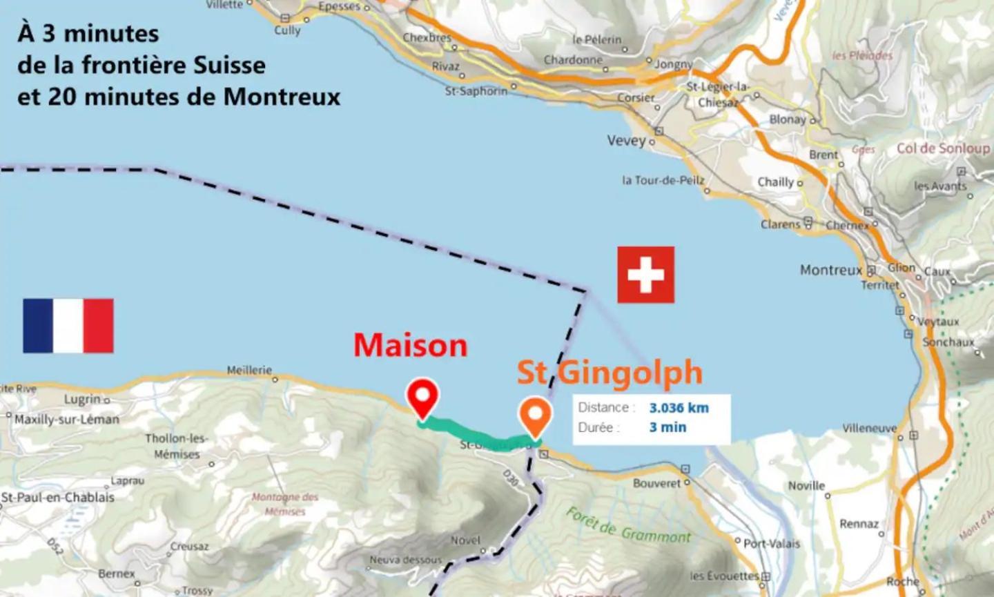 Chez Malou&Hugo vue lac proche Suisse&stations ! Saint-Gingolph Extérieur photo